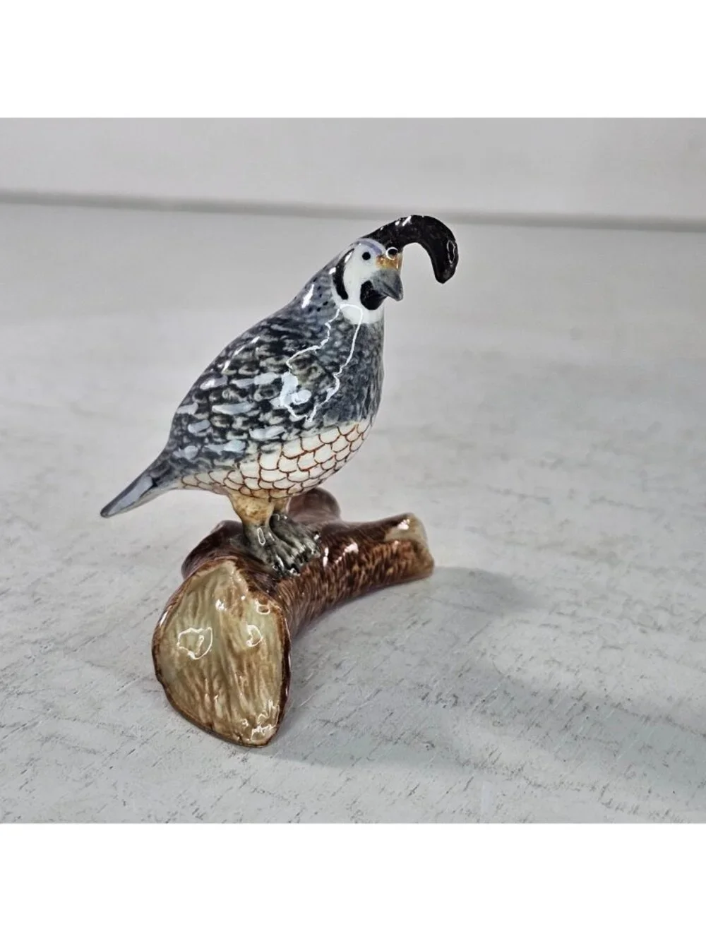 Northern Rose Porcelain Quail On Branch Figurine Little Critterz Hand-Painted